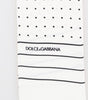 Dolce & Gabbana White Polka Dotted Silk Skinny Scarf