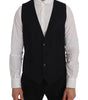 Dolce & Gabbana Blue Wool Stretch Vest