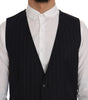 Dolce & Gabbana Blue Wool Stretch Vest