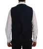 Dolce & Gabbana Blue STAFF Wool Stretch Vest