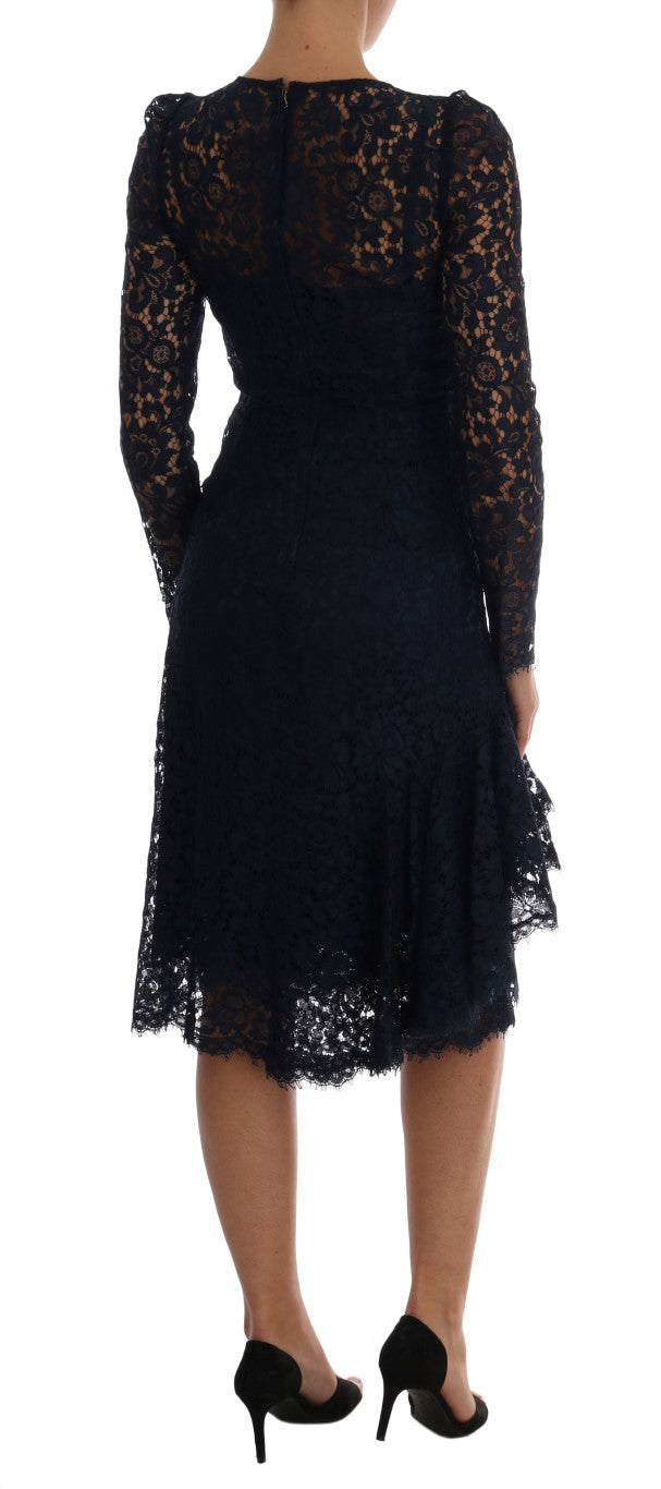 Dolce &amp; Gabbana Elegant Floral Lace A-Line Dress