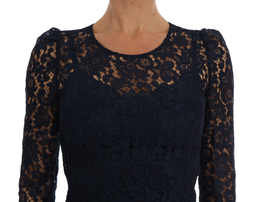 Dolce &amp; Gabbana Elegant Floral Lace A-Line Dress