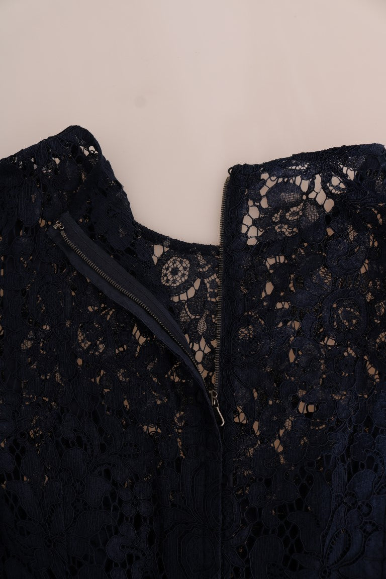 Dolce &amp; Gabbana Elegant Floral Lace A-Line Dress
