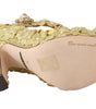 Dolce & Gabbana Gold Floral Crystal Mary Janes Pumps