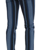 Dolce & Gabbana Chic Blue Striped Slim Fit Girly Jeans
