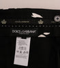 Dolce & Gabbana Black Tree Cotton Stretch Pants