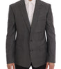 Dolce &amp; Gabbana Sleek Gray Checkered Wool Blazer