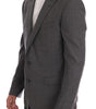 Dolce &amp; Gabbana Sleek Gray Checkered Wool Blazer