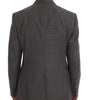 Dolce &amp; Gabbana Sleek Gray Checkered Wool Blazer