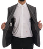 Dolce &amp; Gabbana Sleek Gray Checkered Wool Blazer