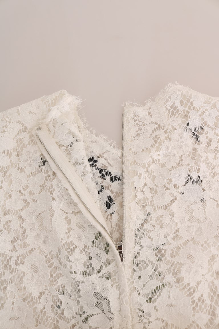 Dolce &amp; Gabbana - Mini-chemisier élégant orné de dentelle blanche