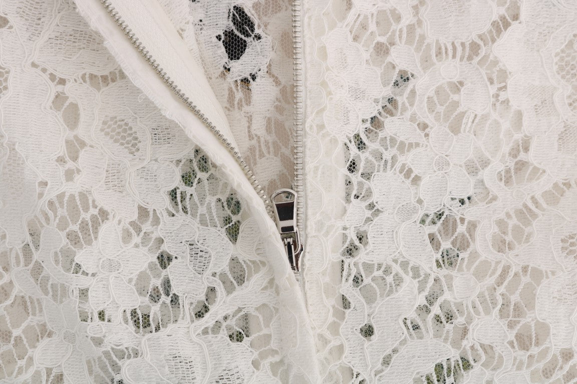 Dolce &amp; Gabbana - Mini-chemisier élégant orné de dentelle blanche