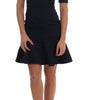 Dolce & Gabbana Black Blue Flare Mini Dress