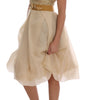 Dolce & Gabbana Gold Silk Crystal Embellished Dress