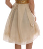 Dolce & Gabbana Gold Silk Crystal Embellished Dress