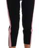 Dolce & Gabbana Black Stretch Pink Stripes Capri Pants