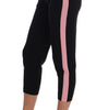 Dolce & Gabbana Black Stretch Pink Stripes Capri Pants