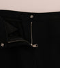 Dolce & Gabbana Black Stretch Pink Stripes Capri Pants