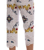 Dolce & Gabbana Mulicolor Majolica Cutout Capri Pants