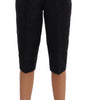 Dolce & Gabbana Black Brocade High Waist Capri Shorts