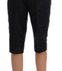 Dolce & Gabbana Black Brocade High Waist Capri Shorts