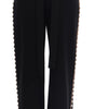 Dolce & Gabbana Elegant High-Waist Ankle Pants with Gold Detailing