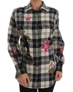 Chemise en laine à carreaux et sequins enchantés Dolce & Gabbana