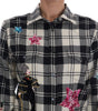 Chemise en laine à carreaux et sequins enchantés Dolce & Gabbana