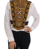 Dolce & Gabbana Yellow Crystal Cross Vest Jacket