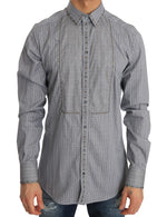 Chemise décontractée élégante à carreaux gris Dolce &amp; Gabbana