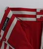 Dolce & Gabbana Silver Red Striped Above Knees Skirt