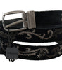 Dolce & Gabbana Black Cotton Royal Bee Embroidery Belt