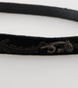 Dolce & Gabbana Black Cotton Royal Bee Embroidery Belt