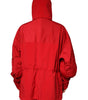 Dolce & Gabbana Red Nylon Hooded Men Full Zip Parka Jacket