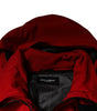 Dolce & Gabbana Red Nylon Hooded Men Full Zip Parka Jacket
