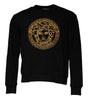 Versace Black Medusa Embroidery Crew Neck Pullover Sweater