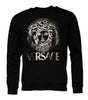 Versace Black Medusa Fleece Men Crew Neck Sweatshirt Sweater