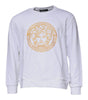 Versace White Medusa Embroidery Crew Neck Pullover Sweater