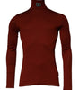 Dolce & Gabbana Red Cotton Turtleneck Men Pullover Sweater
