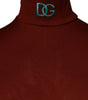 Dolce & Gabbana Red Cotton Turtleneck Men Pullover Sweater