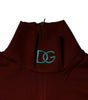 Dolce & Gabbana Red Cotton Turtleneck Men Pullover Sweater