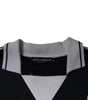 Dolce & Gabbana Blue Logo Jersey Collared Pullover Sweater
