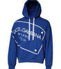 Dolce & Gabbana Blue Logo Print Hooded Sweatshirt Sweater