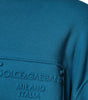 Dolce & Gabbana Blue Logo Cotton Hooded Sweatshirt Sweater