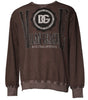 Dolce & Gabbana Brown Logo Print Crew Neck Pullover Sweater