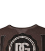 Dolce & Gabbana Brown Logo Print Crew Neck Pullover Sweater