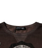 Dolce & Gabbana Brown Logo Print Crew Neck Pullover Sweater