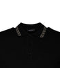 Versace Black Viscose Collared Polo Short Sleeves T-shirt