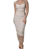 Dolce & Gabbana White Sheer Tulle Bustier Bodycon Midi Dress