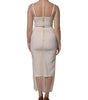 Dolce & Gabbana White Sheer Tulle Bustier Bodycon Midi Dress